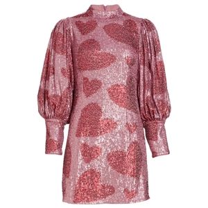 Farm Rio Hearts Sequin Mini Dress
